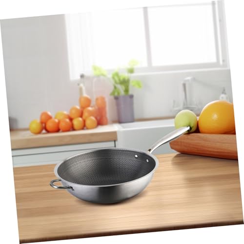 Wok de acero inoxidable con doble mango antiadherente miniatura 6