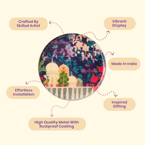 RITUALISTIC Vintage India Iron Wall Art Plates – Set of 5 Decorative Plates | Traditional Indian Wall Decor | Metal Wall Hanging for Living Room & Bedroom | Elegant Home Decor Accent - Image 4