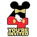 pertnate Mouse Boy 4th Birthday Invitations Glitter Mouse 4 Year Old Boys Birthday Shaped Invitations with Envelopes,20 Pack