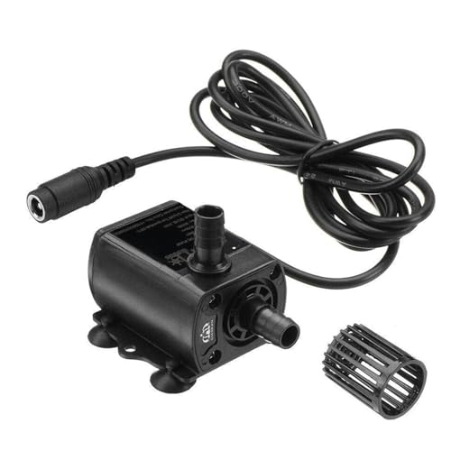 Image of amiciFlo Mini Submersible Pump 10W, 12V DC Brush-Less, BLDC Motor with 400L /H Flow Rate and 4m Lift for Fish Tank, Solar Fountain, etc. Adjustable Flow with LED Lights