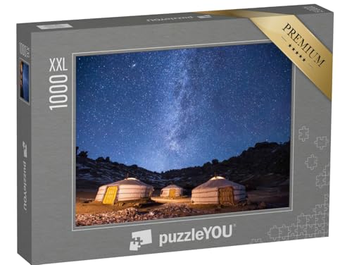 Puzzle 1000 Teile XXL „Traditionelle Jurten: Zelte (Gers) der Nomaden in der Mongolei“ – aus der Puzzle-Kollektion Asien