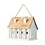 Glitzhome 14.25" L Hanging Birdhouse Oversized Washed White Distressed Solid Wood Villa Decorative Outdoor Garden Bird House