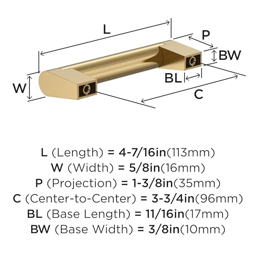 Amerock Composite 3-3/4 inch (96mm) Center-to-Center Champagne Bronze Cabinet Pull - 10 Pack by Amerock - Image 3
