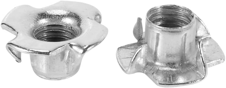 100Pcs M8 Metal Captive T Nuts Pronged Tee Blind Nuts Metric - (Color: Silver)