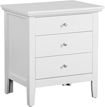Glory Furniture Hammond 3 Drawer Nightstand in White