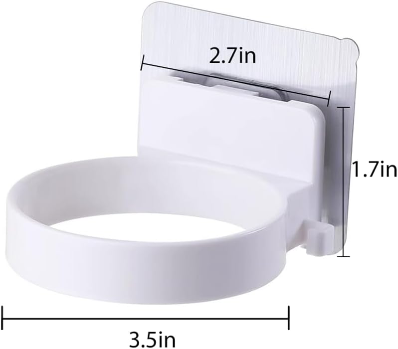 Hair Dryer Holder Wall Mounted, Self Adhesive Hair Dryer Holder, Bathroom Hair Dryer Holder, Hair Care Tools Holder Wall Mount - Extra Large Rim，Compatible with Most Hair Dryers (White) image 2