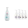Dove Instant Foaming Body Wash for Softer and Smoother Skin Sensitive Skin Effectively Washes Away & Foaming Hand Wash Lavender & Rice Milk Pack of 4 Protects Skin from Dryness, More Moisturizers