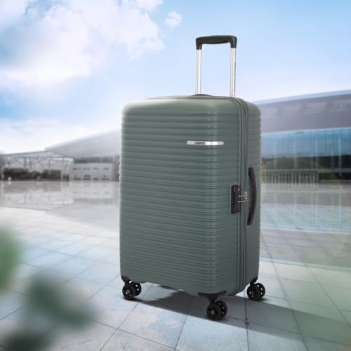 Image of American Tourister Liftoff+ | Medium Size Check-in Trolley Bag (67 cm) for Travel | 360 8 Wheel Travel Luggage | Hard Case Polypropylene (PP) Suitcase | Mounted TSA Lock | Dark Olive