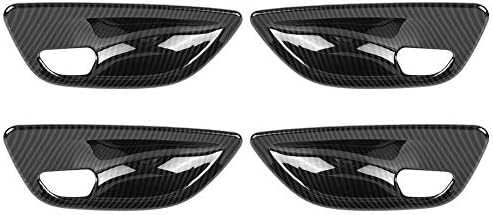 Cuque Inner Door Bowl Cover 4 Pcs Carbon Fiber Style ABS Plastic Car Interior Door Handle Bowl Trim Décor Decoration for 5er 5 Series F10 2011 2012 2013 2014 2015 2016