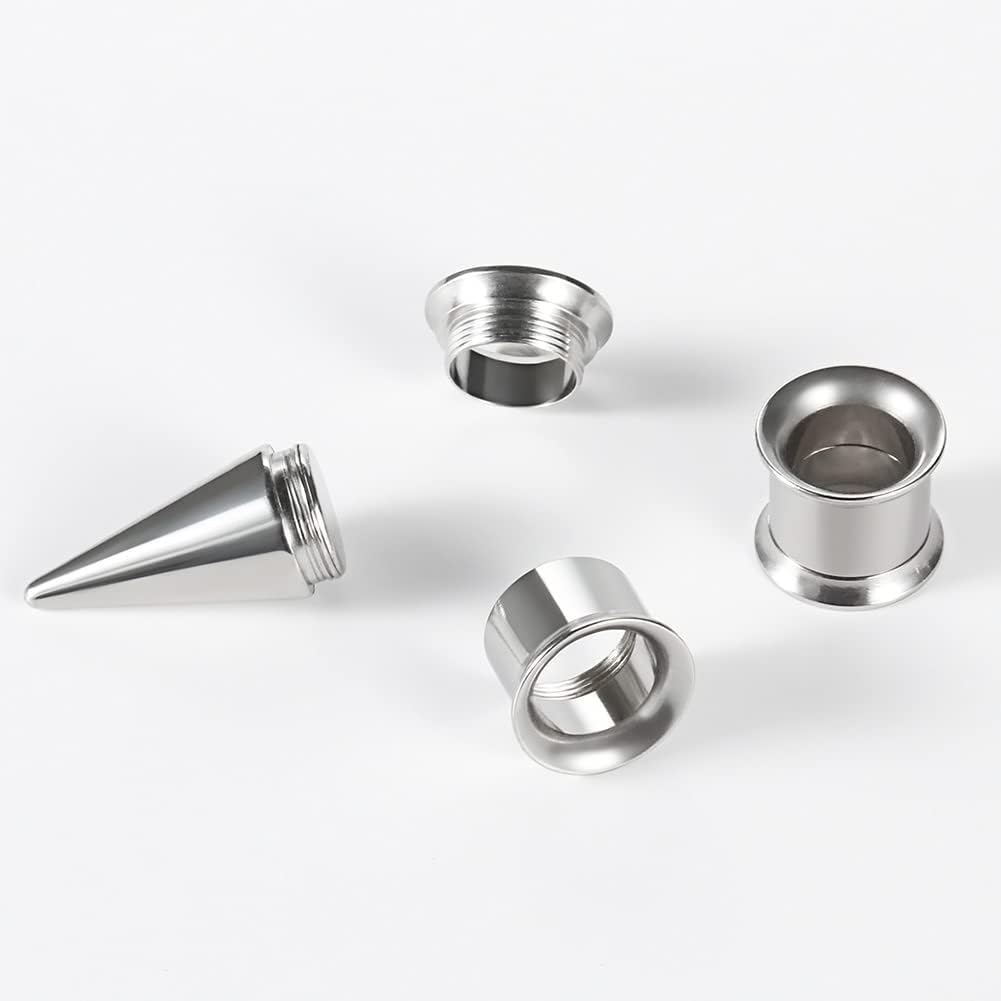 TBOSEN 36PCS Ear Gauge Stretching Kit Stainless Steel Double Flare Alloy Tapers 3 In 1 Plugs Set Eyelet 14G-00G