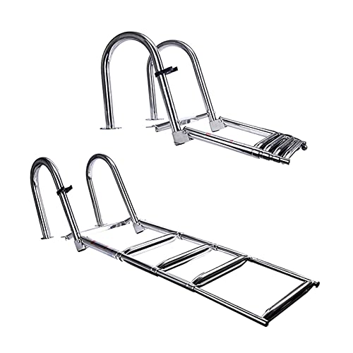 Escalera marina plegable de 4 escalones con pasamanos miniatura 6