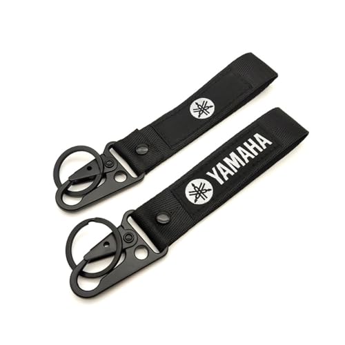 Motorrad Polyester Stickerei Schlüsselring Anhänger für Yamaha Personalisierte Schlüsselanhänger Individuelle Schlüsselringe Schlüsselbänder Schlüsselring Zubehör Black-A