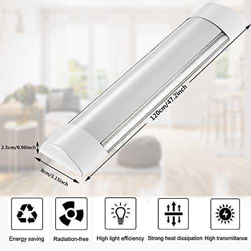 Image of Sararoom 10Pcs 4ft Led Shop Light Fixture 40W LED Tube Light, 4800lm, 4000K Neutral White, 120cm 47.2inch LED Garage Closet Light Ceiling Light for Office Home Basement, No Plug, No Ground Wire