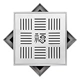 Schachtabdeckung aus Edelstahl, Quadratische Abflussgitter, Klärgrube Abdeckungen und Rahmen, Geeignet für Küche, Kanal(15x15 cm/5.9x5.9 in)