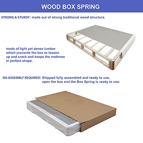 Continental Sleep 8-Inch Fully Assembled Wood Traditional Box Spring/Foundation For Mattress Set, King, Beige #TOP4