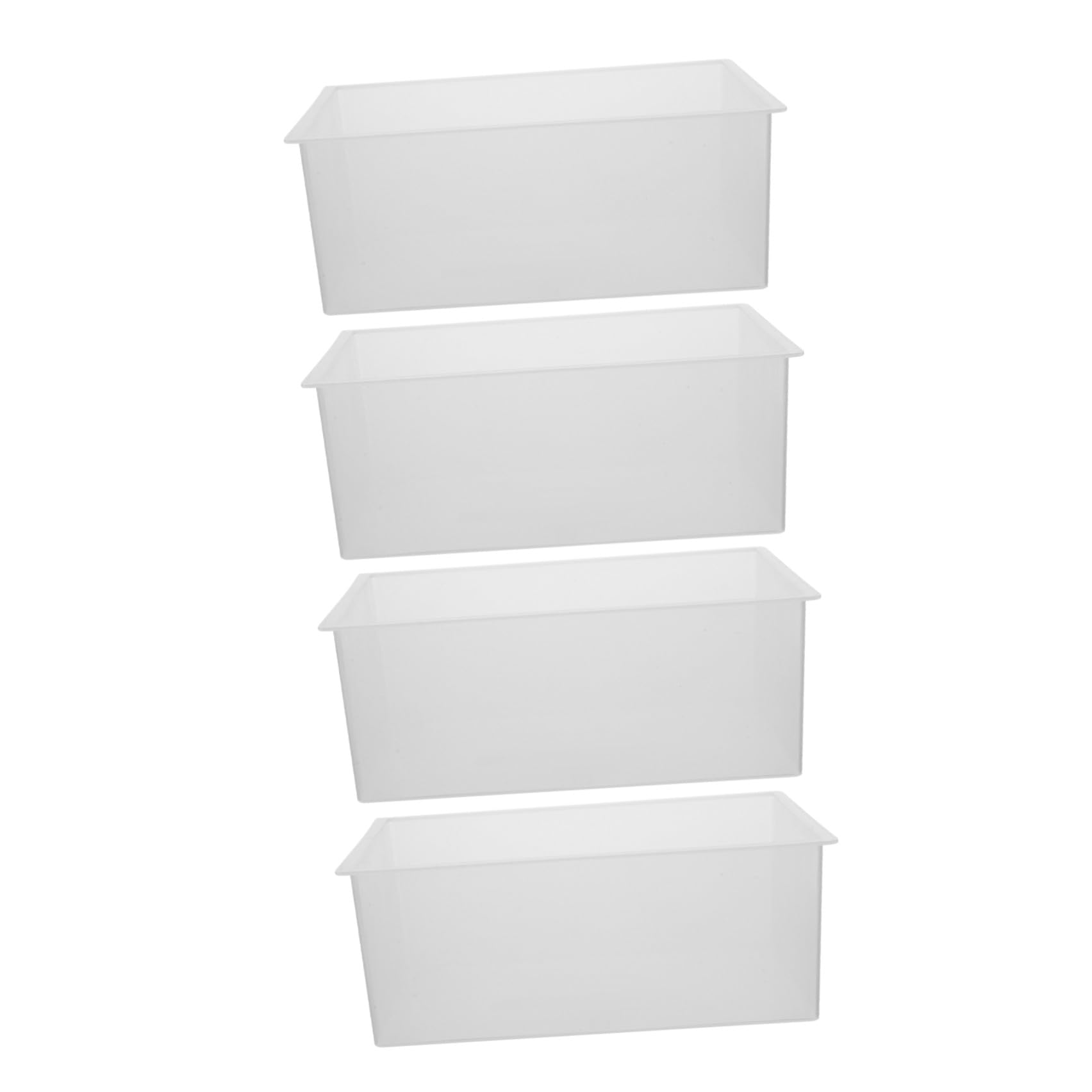 ULTECHNOVO Bacinella in Plastica Trasparente Quadrata per Laboratorio Set da 4 Pezzi Lavabo Resistente a Sostanze Chimiche Vasca per Esperimenti Scientifici e Pulizia Attrezzature