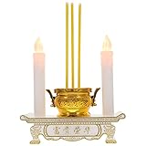 1 Pc Chinese Electronic Incense Burner Kit - Buddhist Wealth Prosperity Figurine Ornament Led Censer for Buddhist Hall Decoration