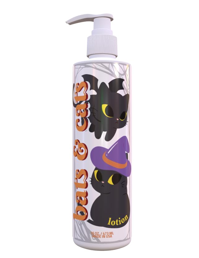 Halloween Lotion Bats Cats Design Fresh Green Tea Lemon Scent 12 Pack 16 oz Pump Playful Spooky Decor