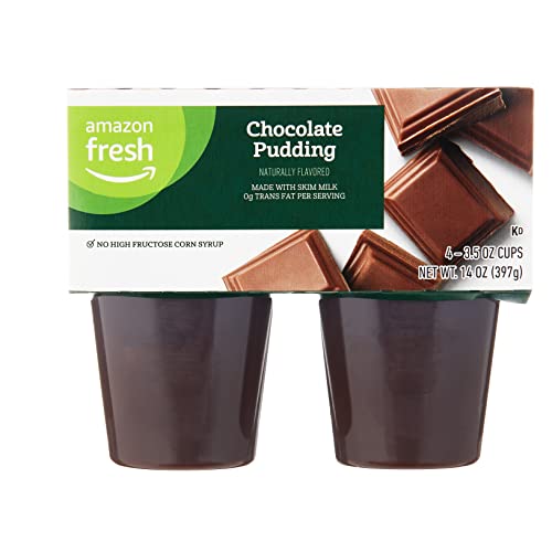 Amazon Fresh Chocolate Pudding Cups, 4 Count
