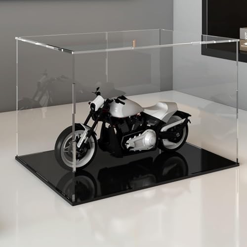Image of Premium Acrylic Display Case for Collectibles, Action Figures & Toys | Transparent Dustproof Display Box with Black Base (14.5 inch L x 11 inch W x 11 inch H)