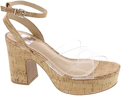 DV Dolce Vita Womens Maggie Heeled Sandal, Clear, 8.5 US | Image 3
