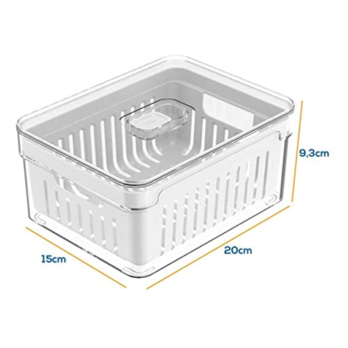Kit 4 Organizadores Geladeira Armário Cozinha 2,2 Litros Alimentos Vegetais