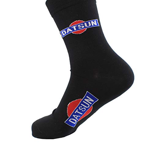 Rotary13B1 Datsun Vintage Logo - Socks - Black Crew Length -1 pair/Polyester Blend