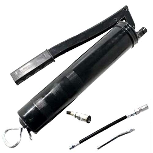 Senza marca-Generico Pistola Ingrassatore Manuale a Leva 2 Tubi 2 testine Grasso Sfuso o Cartuccia 500 gr ingrassatrice Pompa Grasso