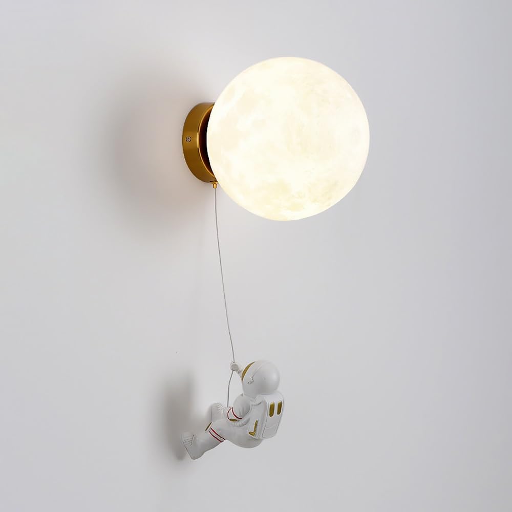 ITOSUI LED Moon Night Light Wall Sconce - Safe & Dimmable Wall Lamp for Kids Room, Bedroom - Modern Nordic Style, Hardwired Lighting Fixture for Baby Nursery(20cm)