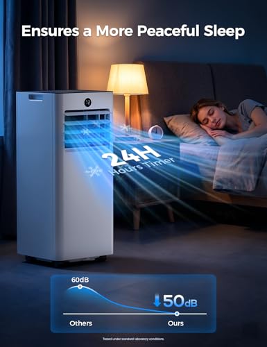 Image of Quiet Portable Air Conditioner 8000 BTUs, Cools Rooms up to 350 Sq. Ft, Dehumidifier & Fan Mode, Sleep Mode, 24-Hour Timer, 26 ft Remote Control, 2026 Model, Window Kit 1-piece