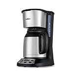 Salton Jumbo Java Coffee Maker, Thermal Carafe | 10-Cup Capacity | 1000W | 24-Hour Programmable Timer | Keep-Warm Feature | Pause & Serve | Measuring Scoop Included | Stainless Steel | FC1667TH