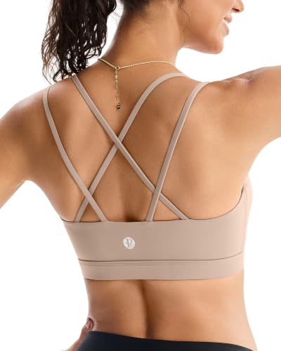 Image of RUNNING GIRL High Impact Sports Bras for Women - Scoop Neck Strappy Sports Bra High Support Moulded Cup Workout Bra