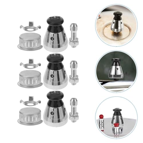 3 Sets de Válvulas de Alivio de Seguridad para Ollas de Presión de Aleación de Aluminio, Kit de Reemplazo con Diseño Fácil de Instalar y Limpiar para Utensilios de Cocina miniatura 4