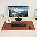 Desk Pad Blotter,Wolaile 36x17 in Large PU Leather Mouse Pad,Waterproof Non-Slip Writing Desktop Protector Mat,Office Desk Accessory,Brown