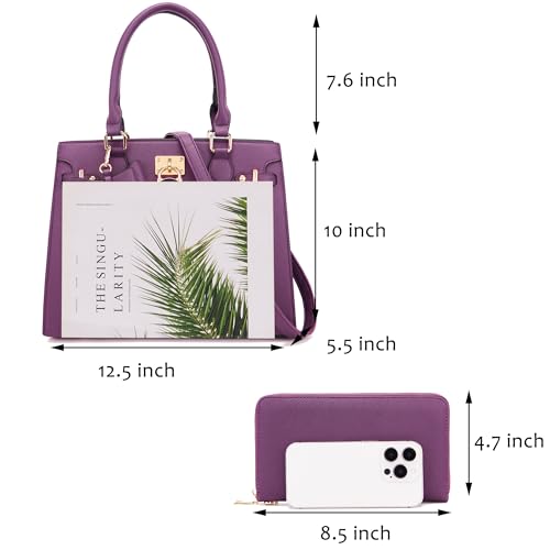 Image of Qiyuer Cute Purses Wallet Set For Women Handbags Satchel Tote Shoulder Bag | Affordable Luxury, Ideal Gift, Large Clutch Wallet, 2PCS, Sturdy Structured, Stylish, PU, Practical & Roomy for Daily & Work