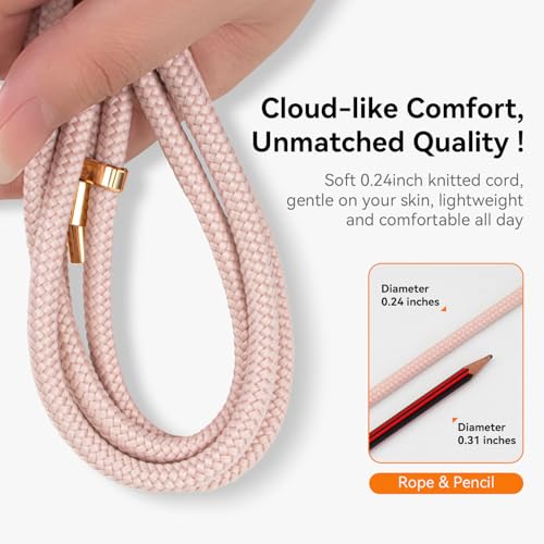 Image of 2 Pads Phone Lanyard Adjustable Crossbody Cell Phone Neck Strap | Universal Mobile Phone Wrist Lanyard,2pcs Tether Tab for Travel Essentials,Anti-Lost Charm Strap for Women Men,Pink Colorful