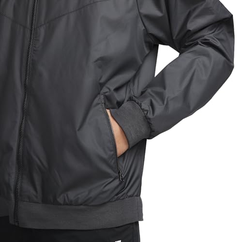 Nike mens Sportswear Windrunner Hooded Windbreaker Coat, Black/White, Medium4