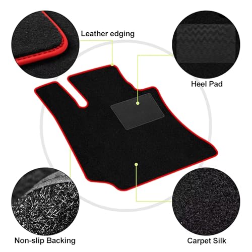 Tapis de sol de voiture Bora 2002-2008 rouge contre moquette usée