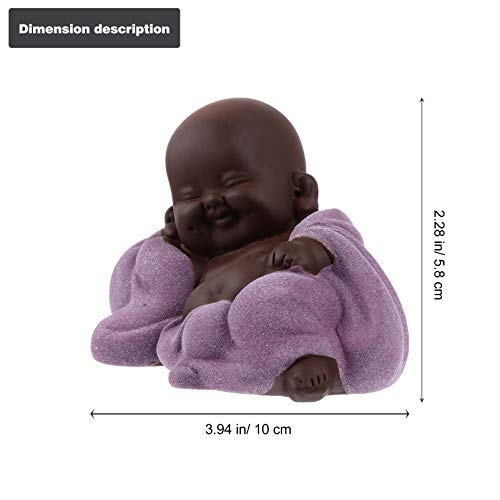 EXCEART 2Pcs Bebê Estátua de Buda Mini Estatueta Monge Sorrindo Buda Escultura para a Decoração Home
