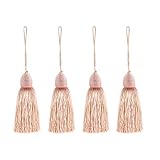 Fenghuangwu - Paquete de 4 borlas coloridas, simples y elegantes, colgantes de borla para manualidades, borlas decorativas para llavero, pomo de puerta (rosa)