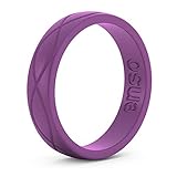 Enso Rings Women’s Infinity Silicone Wedding Ring – Hypoallergenic Wedding Band for Ladies – Comfortable Band for Active Lifestyle – 4.5mm Wide, 1.5mm Thick (Plum, 5)