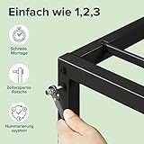 ZINUS Figari Nachhaltiger Plattformbettrahmen aus Bambus und Metall, 31 cm, mit Lamellen-Kopfteil | Stahllattenhalterung | Einfache Montage | 100 x 200 cm | Schönes Finish