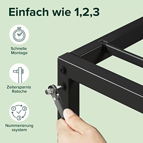 ZINUS Figari Nachhaltiger Plattformbettrahmen aus Bambus und Metall, 31 cm, mit Lamellen-Kopfteil | Stahllattenhalterung | Einfache Montage | 100 x 200 cm | Schönes Finish
