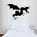 Zykang Wandaufkleber Wandaufkleber Verkauf Aufkleber Design Film Wandtattoos Vinyl Abnehmbare Drachen Mit Flügeln Aufkleber Schlafzimmer Kopfteil Dekoration 81X50 Cm