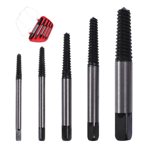 Schraubenausdreher Set,5 Stück Linksausdreher Set,Linksausdreher Set Profi, Ausdreher, Schrauben Ausdrehwerkzeug, Linksdreher Set, Schraubenentferner, Linksbohrer, Spiral Screw Extractor
