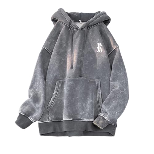 GURUNVANI Mens Vintage Hoodies Distressed Hooded Sweatshirt