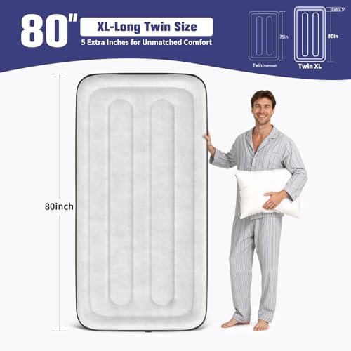 image for VOSSER Twin XL Air Mattress with Built in Pump Raised,80
