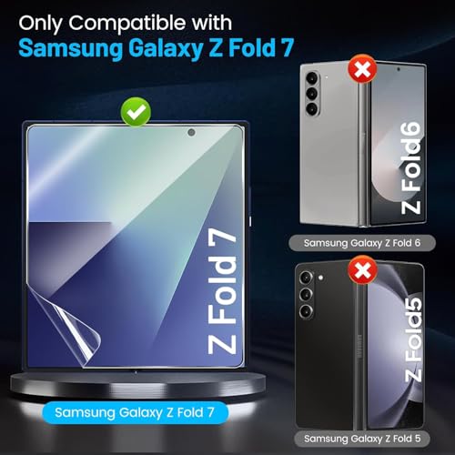 Image of FabeKee Screen Guard Film Compatible For Samsung Galaxy Z Fold 7 5G Cellphone Self Healing Unbreakable Hd Hydrogel [Tpu Film] Flexible Film-Clear [Not Tempered Glass] (Screen Guard)