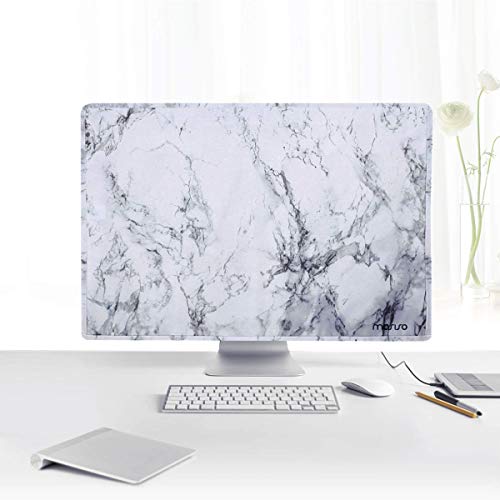 Mosiso Monitor Dust Cover 22, 23, 24, 25 Inch Anti-Static Dustproof Lcd/Led/Hd Panel Case Computer Screen Protective Sleeve Compatible With Imac 24 Inch, 22-25 Inch Pc, Desktop And Tv, White Marble #TOP3