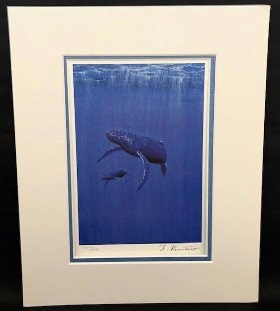 Amazon.co.jp: 国広富之 作 鯨 クジラ シルクスクリーン 348×424